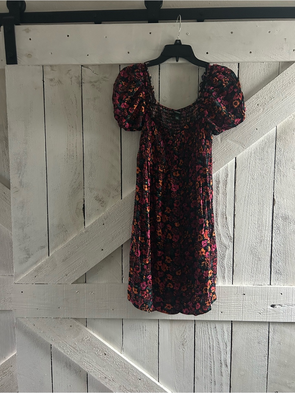 Floral Puff-Sleeve Dress